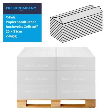 10 x 2800 C-Falz Faltpapierhandtücher, 100% Recycling, naturweiss 25 x 31cm 2-lagig