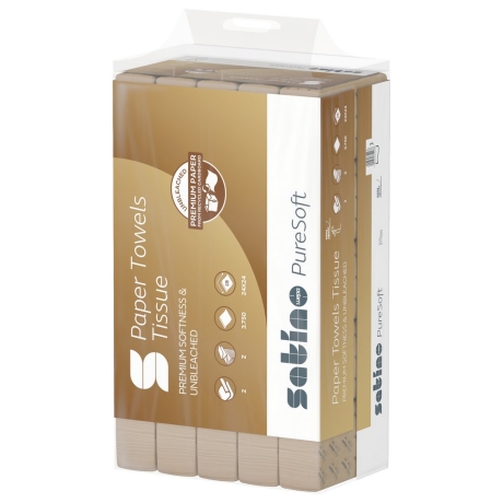 3750 x Z-Falz Wepa Satino Pure Soft Handtuchpapier, 24 x 24 cm