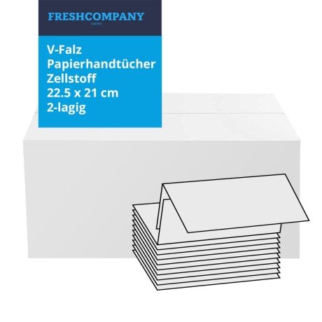 4000 V-Falz Papierhandtücher Zellstoff  2 x 21 g/m², 25 x 21 cm