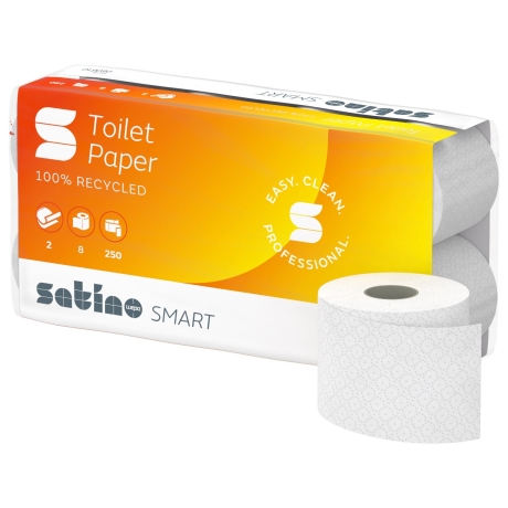 10 x 64 Rollen Toilettenpapier WEPA Satino smart  2-lagig, 250 Blatt, 100% Recycling, 1584 Rollen