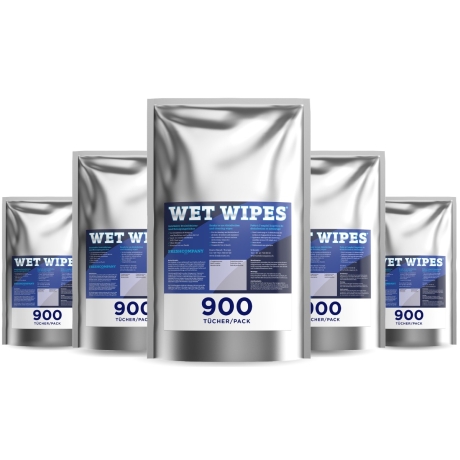 10 Karton Wet Wipes 900 Eco alkoholfreie Desinfektionstücher für Flächen und Geräte