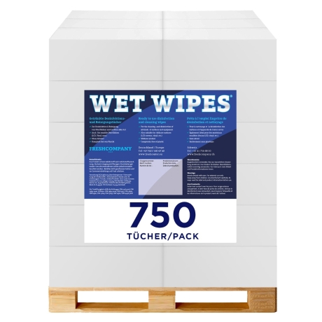 28 Karton Wet Wipes 750 alkoholfreie getränkte Desinfektionstücher für Flächen und Geräte