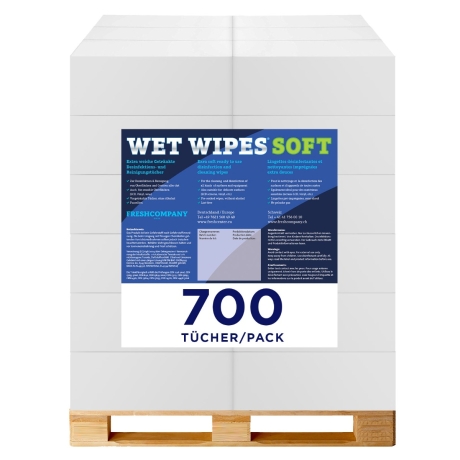 28 Karton Wet Wipes Soft 700 alkoholfreies weiches Textilvlies für schonende Desinfektion von Flächen und Geräten
