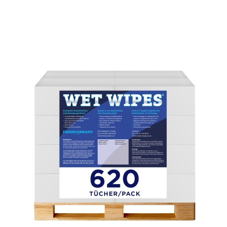 10 Karton  6 x Wet Wipes 620 alkoholfreie getränkte Desinfektionstücher für Flächen und Geräte