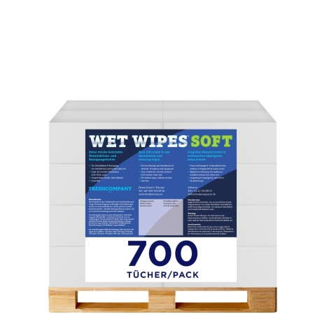 10 Karton Wet Wipes Soft 700 alkoholfreie weiches Textilvlies für schonende Desinfektion von Flächen und Geräten