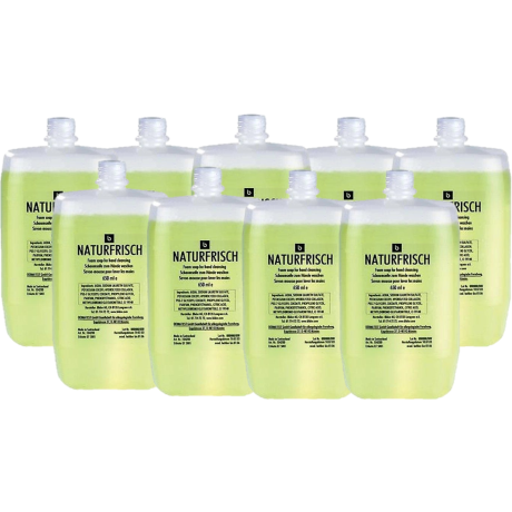 9x650ml Naturfrisch Schaumseife
