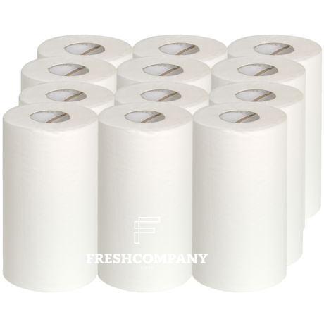 Reinigungsrollen Mini, Zellstoff 2-lagig, B20xL36cm, 57m 12 Rollen