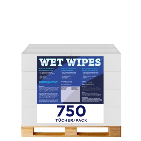 10 Karton Wet Wipes 750 alkoholfreie getränkte Desinfektionstücher für Flächen und Geräte